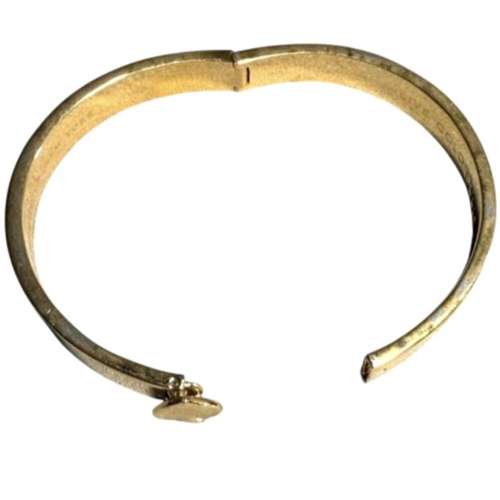 Kate Spade New York Every Day Spade Gold Tone Push Button Hinged Bangle - Picture 2 of 10